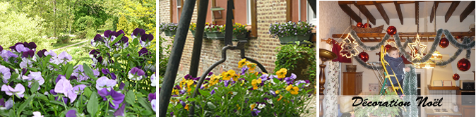 jardin, parking,vue des chambres du gîte de la tuilerie